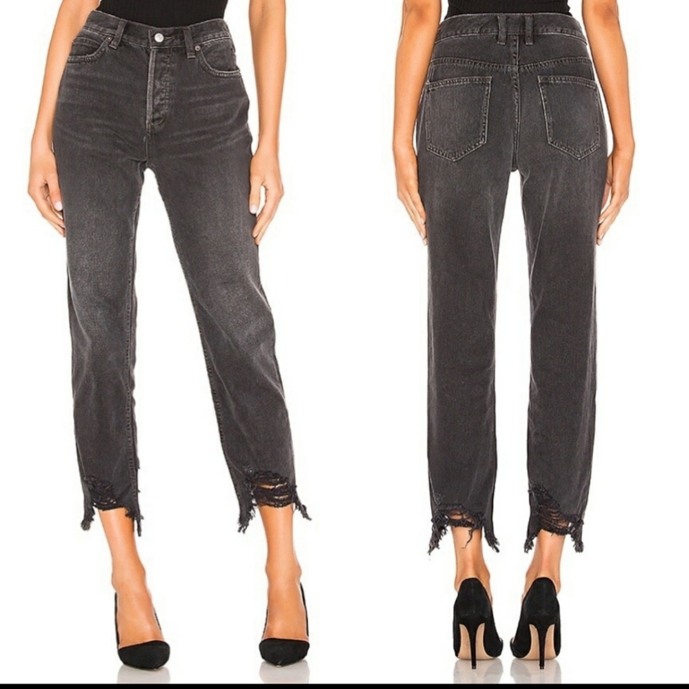Free People Chewed Up Midrise Straight Jean